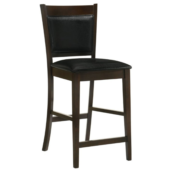 English Elm Black Leatherette Counter Stools Set of Two with Espresso Hardwood Frame B2777P536423