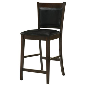English Elm Black Leatherette Counter Stools Set of Two with Espresso Hardwood Frame B2777P536423