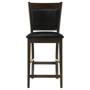 English Elm Black Leatherette Counter Stools Set of Two with Espresso Hardwood Frame B2777P536423