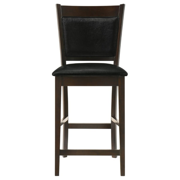 English Elm Black Leatherette Counter Stools Set of Two with Espresso Hardwood Frame B2777P536423