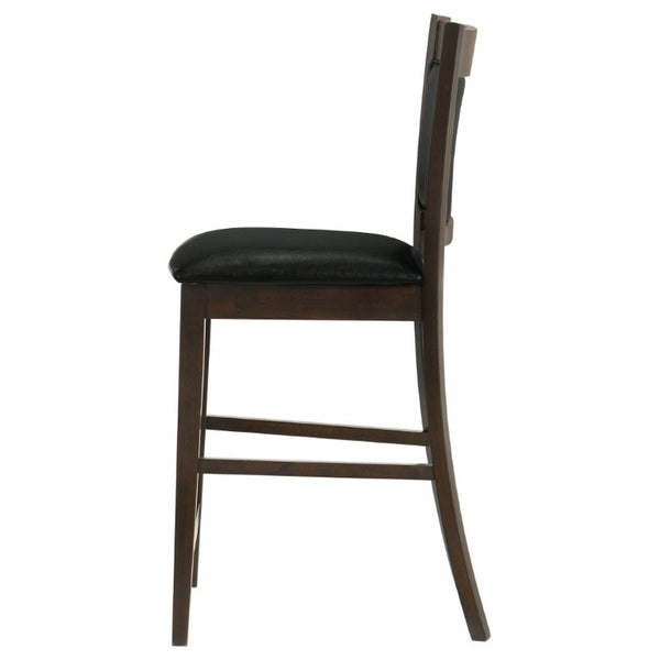 English Elm Black Leatherette Counter Stools Set of Two with Espresso Hardwood Frame B2777P536423