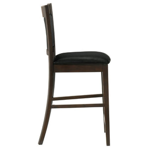 English Elm Black Leatherette Counter Stools Set of Two with Espresso Hardwood Frame B2777P536423