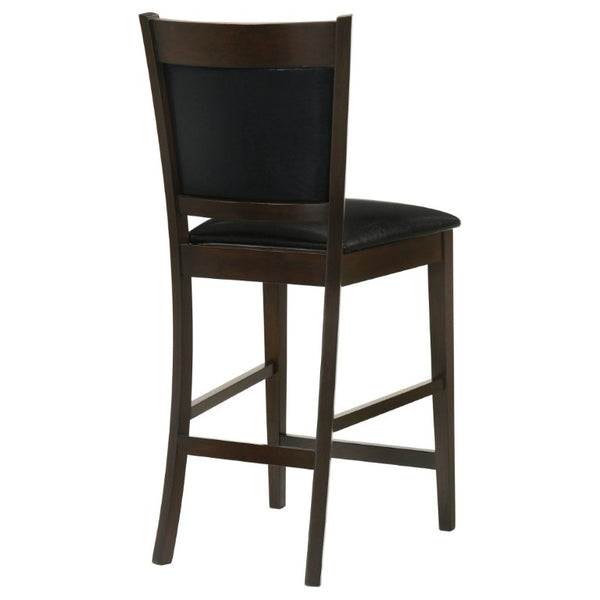 English Elm Black Leatherette Counter Stools Set of Two with Espresso Hardwood Frame B2777P536423