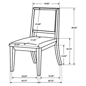 English Elm Cream Chenille Dining Side Chairs Set of Two with Distressed Black Hardwood Frame B2777P536426