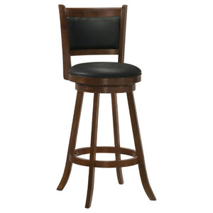 English Elm Chestnut Finish Swivel Barstools Set of 2 Hardwood Frame with Leatherette Seats B2777P536427