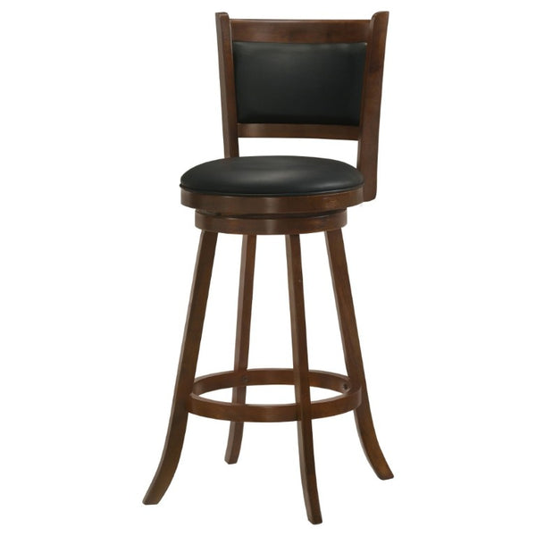 English Elm Chestnut Finish Swivel Barstools Set of 2 Hardwood Frame with Leatherette Seats B2777P536427