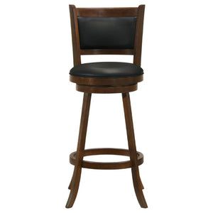 English Elm Chestnut Finish Swivel Barstools Set of 2 Hardwood Frame with Leatherette Seats B2777P536427