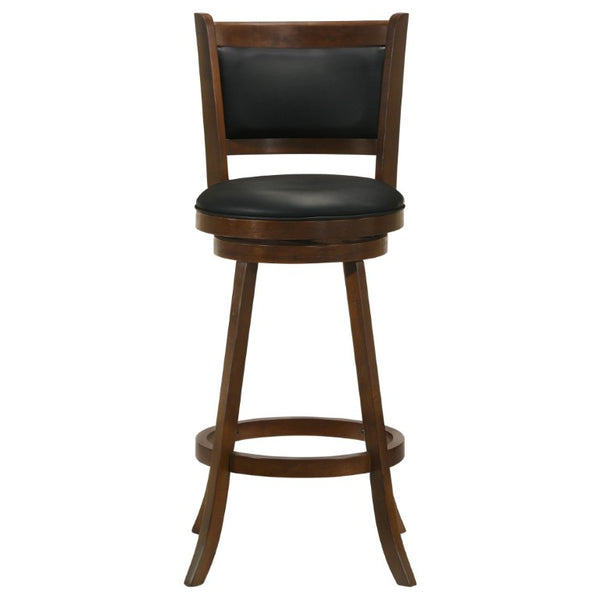 English Elm Chestnut Finish Swivel Barstools Set of 2 Hardwood Frame with Leatherette Seats B2777P536427