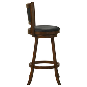 English Elm Chestnut Finish Swivel Barstools Set of 2 Hardwood Frame with Leatherette Seats B2777P536427