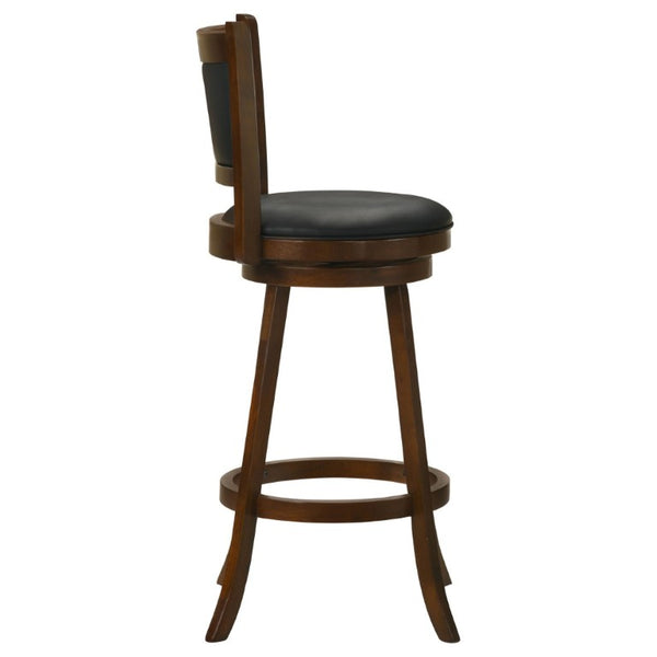 English Elm Chestnut Finish Swivel Barstools Set of 2 Hardwood Frame with Leatherette Seats B2777P536427