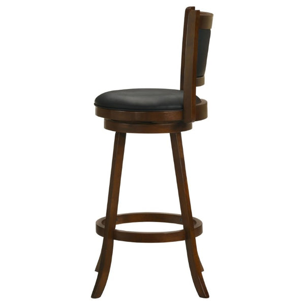 English Elm Chestnut Finish Swivel Barstools Set of 2 Hardwood Frame with Leatherette Seats B2777P536427