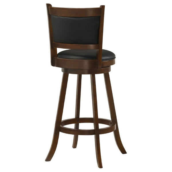 English Elm Chestnut Finish Swivel Barstools Set of 2 Hardwood Frame with Leatherette Seats B2777P536427