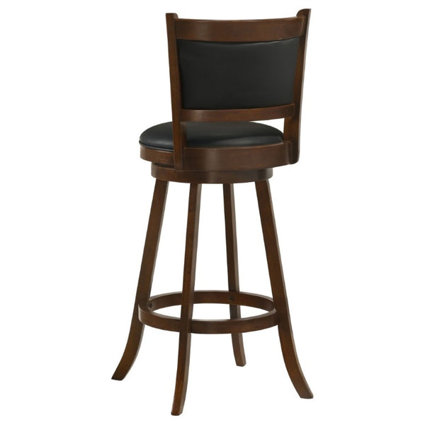 English Elm Chestnut Finish Swivel Barstools Set of 2 Hardwood Frame with Leatherette Seats B2777P536427