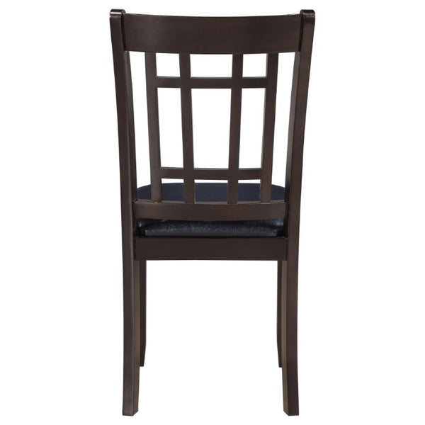 English Elm Espresso Hardwood Lattice Back Dining Chairs with Faux Leather Seats Set of Two B2777P536428