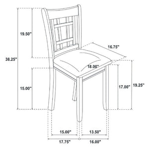 English Elm Espresso Hardwood Lattice Back Dining Chairs with Faux Leather Seats Set of Two B2777P536428
