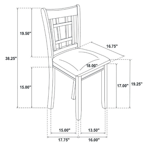 English Elm Espresso Hardwood Lattice Back Dining Chairs with Faux Leather Seats Set of Two B2777P536428