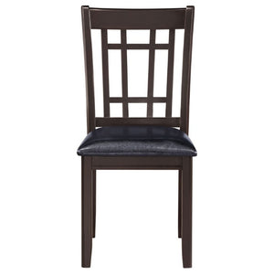 English Elm Espresso Hardwood Lattice Back Dining Chairs with Faux Leather Seats Set of Two B2777P536428