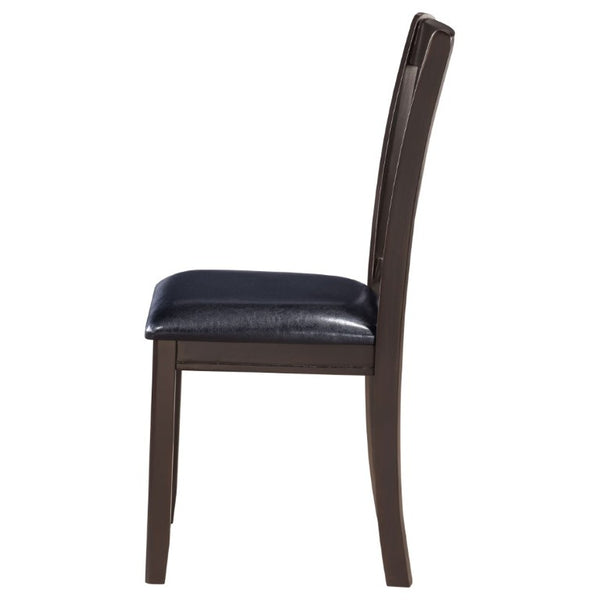 English Elm Espresso Hardwood Lattice Back Dining Chairs with Faux Leather Seats Set of Two B2777P536428