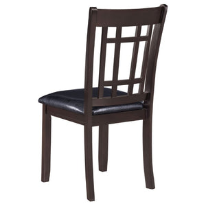 English Elm Espresso Hardwood Lattice Back Dining Chairs with Faux Leather Seats Set of Two B2777P536428