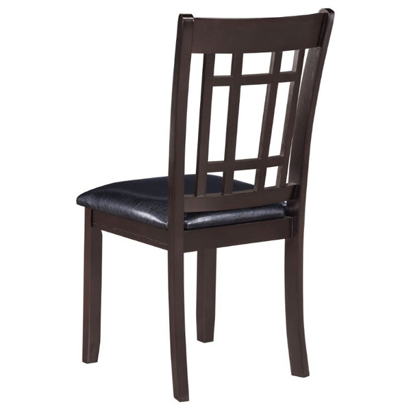 English Elm Espresso Hardwood Lattice Back Dining Chairs with Faux Leather Seats Set of Two B2777P536428
