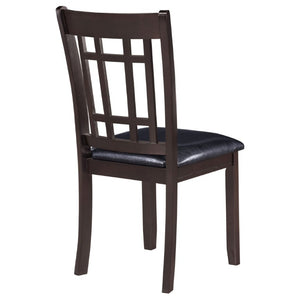 English Elm Espresso Hardwood Lattice Back Dining Chairs with Faux Leather Seats Set of Two B2777P536428