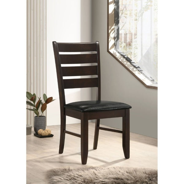 English Elm Cappuccino Ladder Back Dining Chair Set of Two with Leatherette Padded Seats B2777P536429