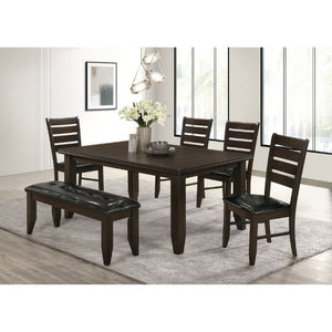 English Elm Cappuccino Ladder Back Dining Chair Set of Two with Leatherette Padded Seats B2777P536429