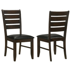 English Elm Cappuccino Ladder Back Dining Chair Set of Two with Leatherette Padded Seats B2777P536429