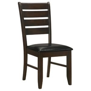 English Elm Cappuccino Ladder Back Dining Chair Set of Two with Leatherette Padded Seats B2777P536429
