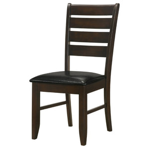 English Elm Cappuccino Ladder Back Dining Chair Set of Two with Leatherette Padded Seats B2777P536429