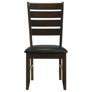 English Elm Cappuccino Ladder Back Dining Chair Set of Two with Leatherette Padded Seats B2777P536429