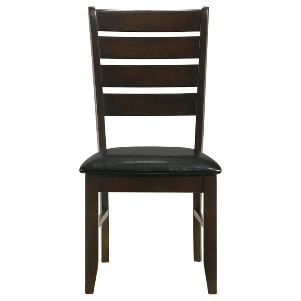 English Elm Cappuccino Ladder Back Dining Chair Set of Two with Leatherette Padded Seats B2777P536429