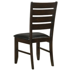 English Elm Cappuccino Ladder Back Dining Chair Set of Two with Leatherette Padded Seats B2777P536429
