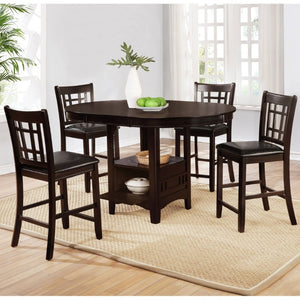 English Elm Hester Extendable Counter Height Dining Table in Rich Hardwood for Modern Kitchens Espresso B2777P536430