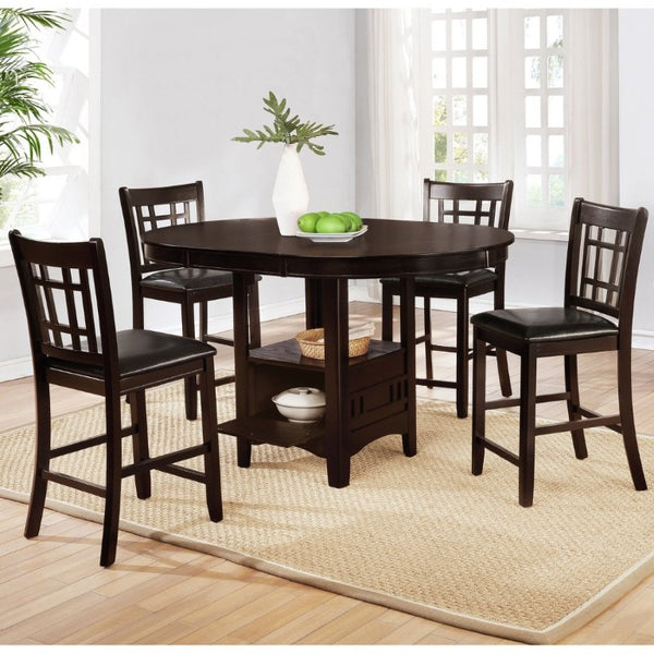 English Elm Hester Extendable Counter Height Dining Table in Rich Hardwood for Modern Kitchens Espresso B2777P536430