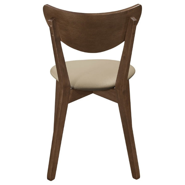 English Elm Tan Upholstered Mid-Century Armless Dining Chairs with Curved Back Set of Two B2777P536431