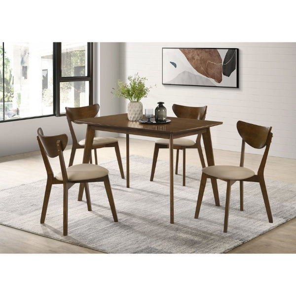 English Elm Tan Upholstered Mid-Century Armless Dining Chairs with Curved Back Set of Two B2777P536431