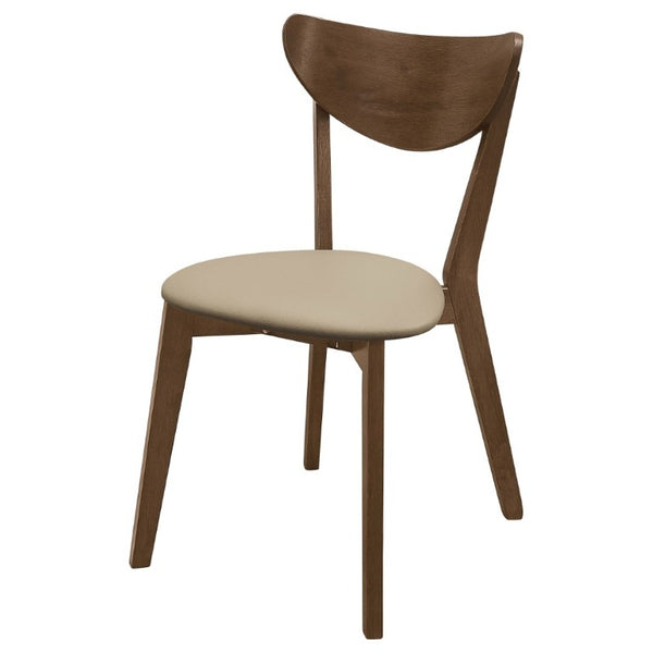 English Elm Tan Upholstered Mid-Century Armless Dining Chairs with Curved Back Set of Two B2777P536431