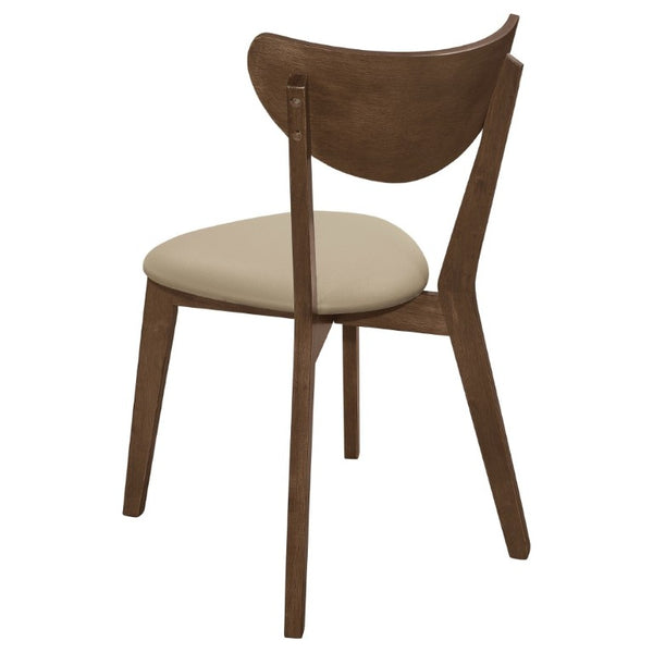 English Elm Tan Upholstered Mid-Century Armless Dining Chairs with Curved Back Set of Two B2777P536431