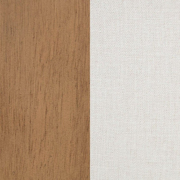 English Elm Beige Wingback Dining Chair Tufted Fabric Nailhead Trim Rubberwood Legs Farmhouse B2777P536432