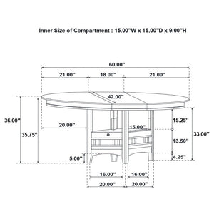 English Elm Hester Extendable Counter Height Dining Table in Rich Hardwood for Modern Kitchens Chestnut B2777P536433