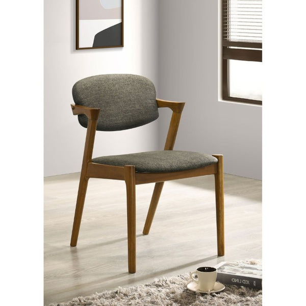 English Elm Dark Walnut Floating Seatback Dining Chairs Mid-Century Sculptural Hardwood Set Brown B2777P536434