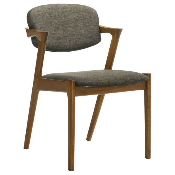 English Elm Dark Walnut Floating Seatback Dining Chairs Mid-Century Sculptural Hardwood Set Brown B2777P536434