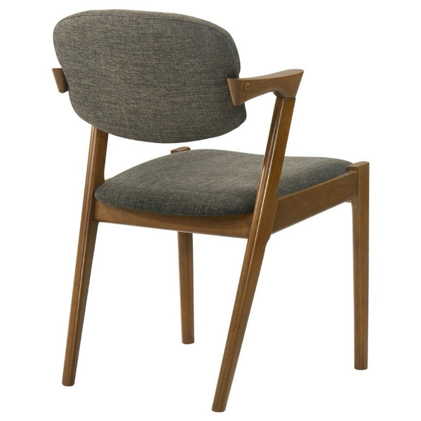 English Elm Dark Walnut Floating Seatback Dining Chairs Mid-Century Sculptural Hardwood Set Brown B2777P536434