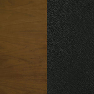 English Elm Dark Walnut Leatherette Mid-Century Dining Chairs Open Back Hardwood Frame Set of 2 B2777P536435