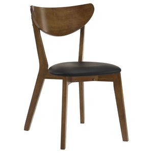 English Elm Dark Walnut Leatherette Mid-Century Dining Chairs Open Back Hardwood Frame Set of 2 B2777P536435