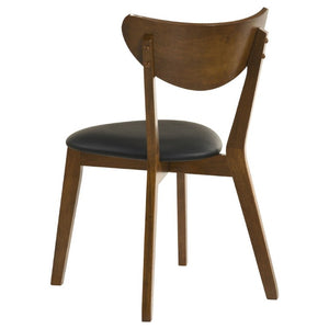 English Elm Dark Walnut Leatherette Mid-Century Dining Chairs Open Back Hardwood Frame Set of 2 B2777P536435
