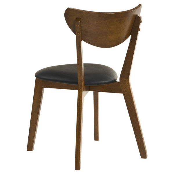 English Elm Dark Walnut Leatherette Mid-Century Dining Chairs Open Back Hardwood Frame Set of 2 B2777P536435