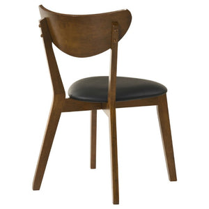 English Elm Dark Walnut Leatherette Mid-Century Dining Chairs Open Back Hardwood Frame Set of 2 B2777P536435
