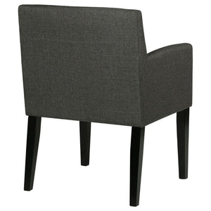 English Elm Yorkshire Mid-Century Charcoal Fabric Dining Armchair Set for Refined Gatherings B2777P536436